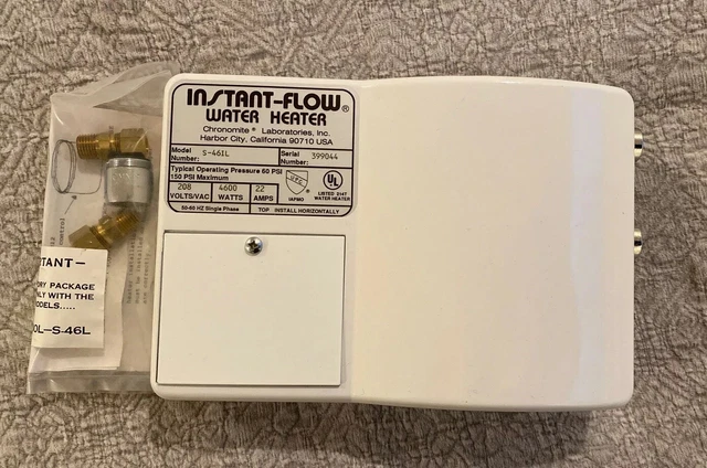 CHRONOMITE UNDER SINK Instant Flow Tankless Water Heater S-46IL 208 V 22  Amp £108.90 - PicClick UK