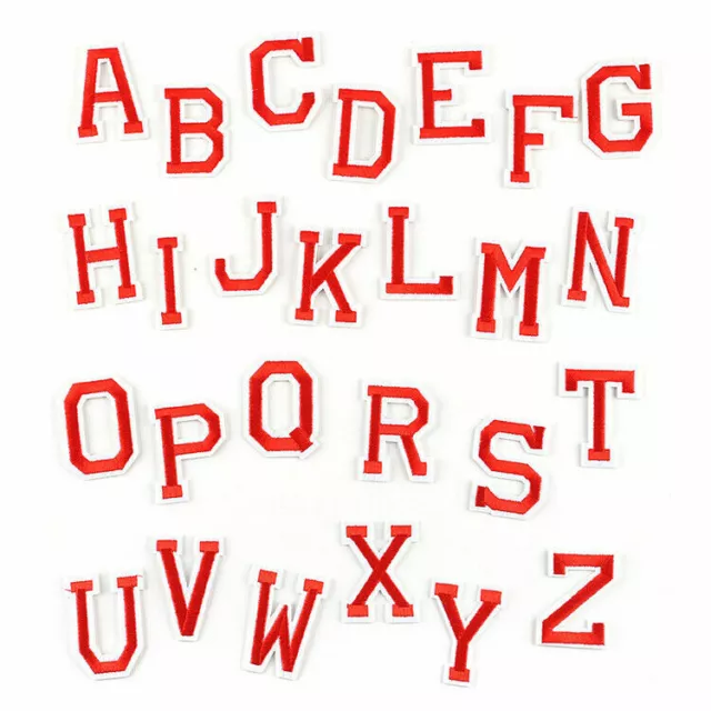 Letter Patches Embroidered Patch Letters Iron on Sew On Alphabet Clothes Crafts