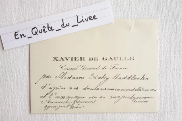 Carte de visite Xavier de Gaulle (1887-1955) Consul Général de France