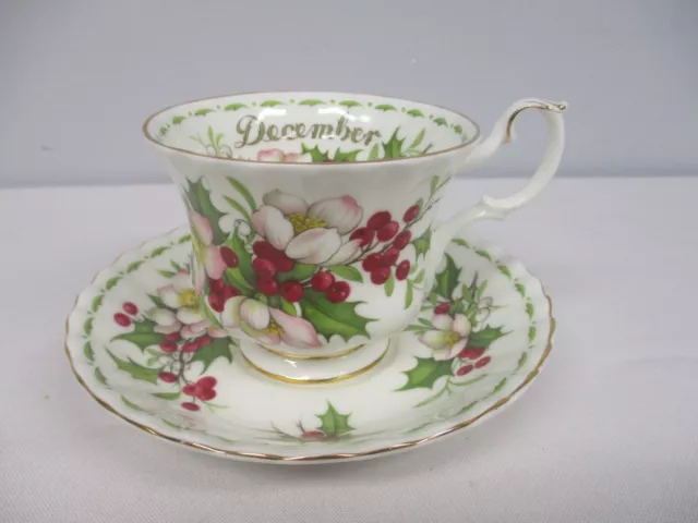 Royal Albert Flowers Of The Month December Christmas Rose Tea Cup & Saucer