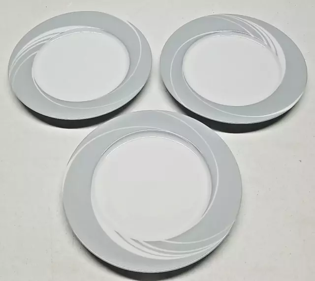 JEWELS BLOCK SPAL Lot of 3 Grey Pearl Salad Plates 7-3/4" Portugal Jack Prince