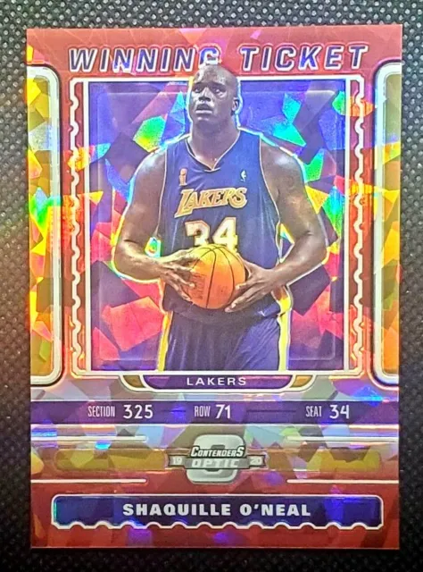 2019-20 Panini Contenders Optic Winning Ticket Shaquille O'neal Cracked Ice Red