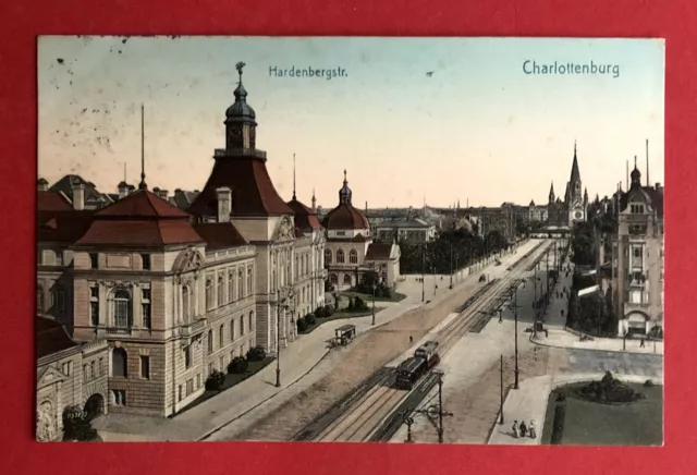 AK BERLIN Charlottenburg 1910 Hardenbergstrasse mit Strassenbahn ( 76113