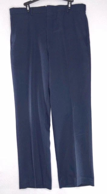 Vintage Sears Perma Prest Sportswear Mens Dress Pants W36 L30 Full Fit Navy Blue