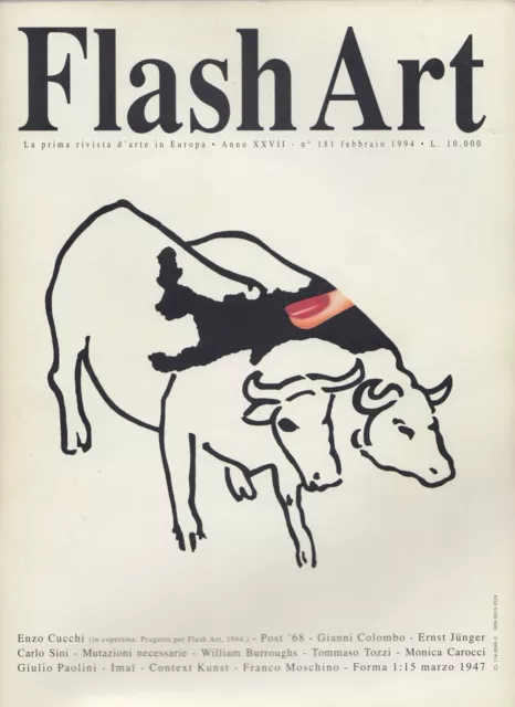 Flash art la prima rivista d’arte in Europa n. 181 febbraio 1994