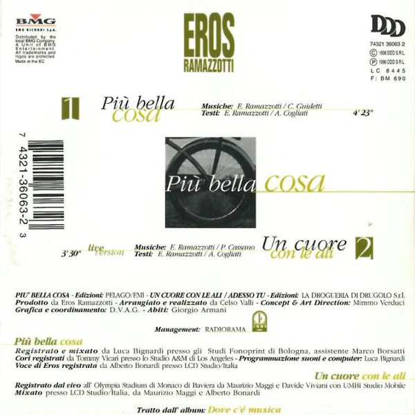 EROS RAMAZZOTTI PIÙ Bella Cosa CD EUR 2,99 PicClick FR