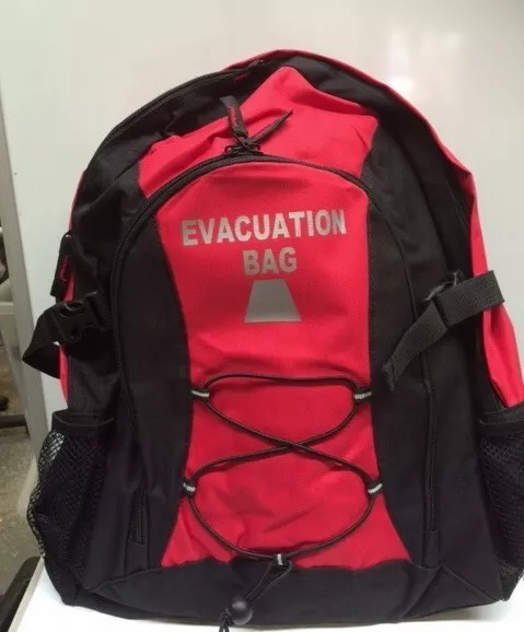 Evacuation Bag - Red Backpack with Carry Handle - Empty - Free Postage