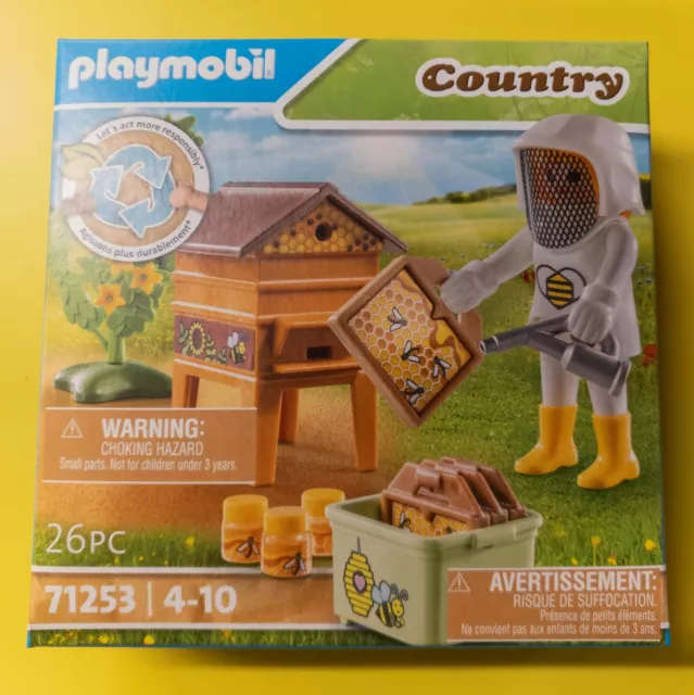 NUEVO PLAYMOBIL CAMPO Apicultor Miel Abeja Colmena 71253 26