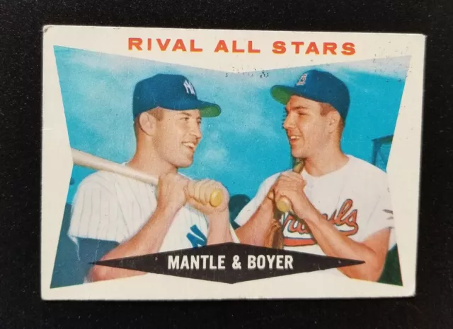 1960 Topps Mickey Mantle/Ken Boyer Rival All Stars Card 160
