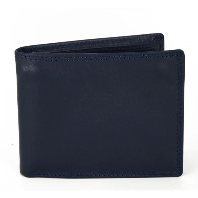 Portefeuille Homme Cuir Bleu Napa Hide - Bifold Avec Protection RFID
