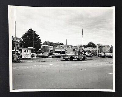 1960s Hempstead Ave New York Traffic Dept Preston Hylon Auto Service VTG Photo