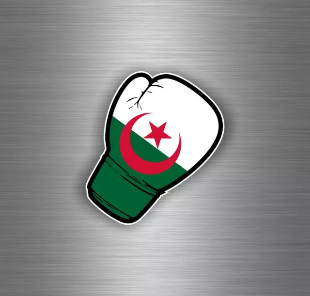 Autocollant sticker voiture moto gant de boxe drapeau algerie algerien r2