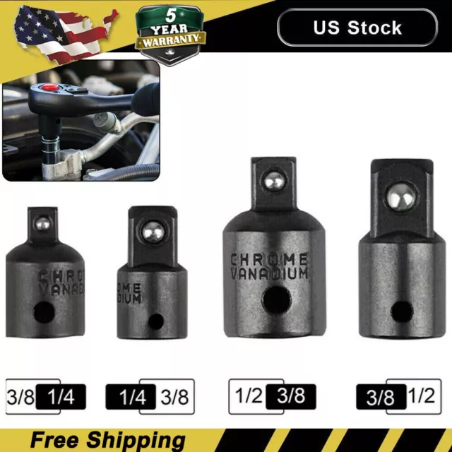 4-pack 3/8" to 1/4" 1/2 inch Drive Ratchet SOCKET ADAPTER REDUCER Air Impact Set