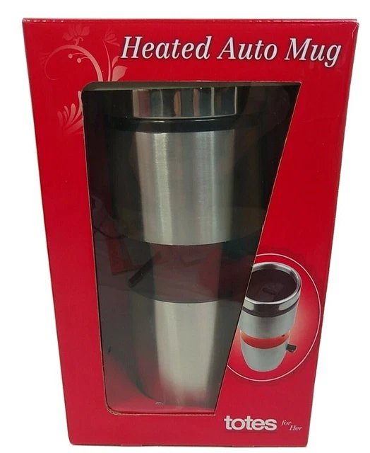 Totes Heated Auto Cup 14oz Insulated Stainless Steel 12V DC Power Adapter in box