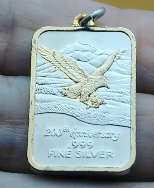 200th Anniversary American Eagle Silver Plated & 24 K Belt Buckle