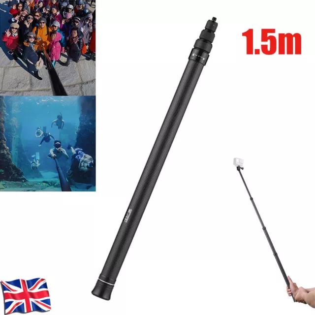 1.5M CARBON FIBER Selfie Stick Adjustable Extension Pole For Insta