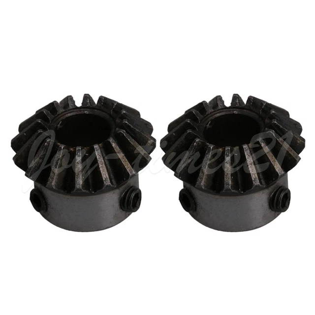 2 PCS 16 Teeth 1.5 Module 10mm Hole Dia Silver Black Bevel Gear Wheel