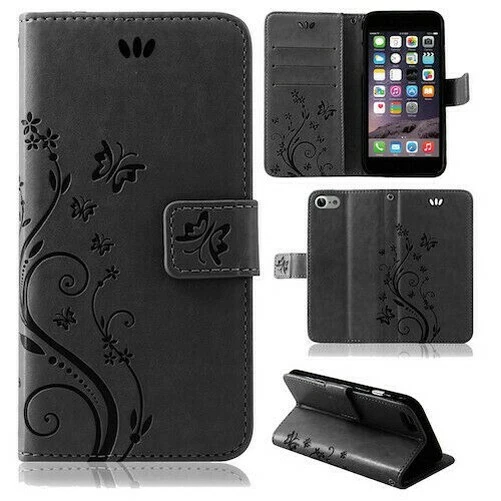 IPHONE Étui Portable pour Téléphone Etui Coque Fleurs Rabattable Livre Housse 5
