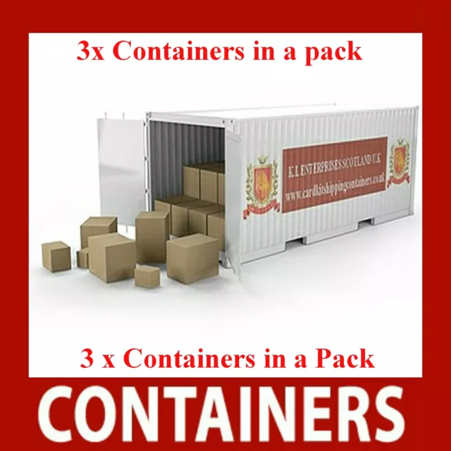 1:87 HO Rail Freight Cargo Shipping Containers Set x 3