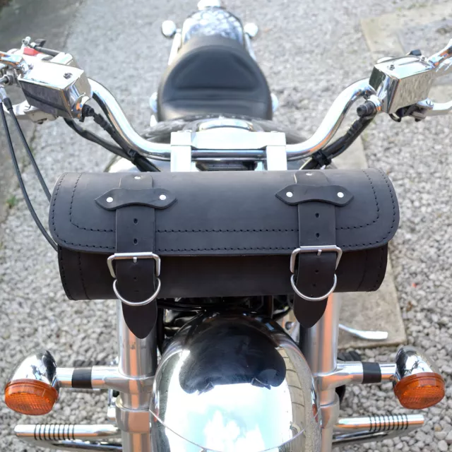 Moto Grand Naturel Cuir Outil Rouleau / Sac Harley Davidson Softail Dyna