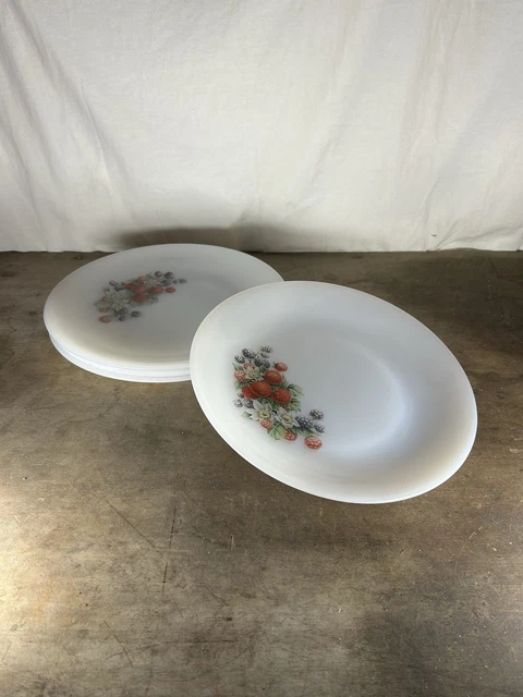 Lot De 6 Assiettes Creuses Arcopal Vintage - Décor Années 70 Fleurs Pastel, Verre Opale