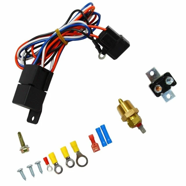 Kit Thermostat Ventilateur Voiture 12V - 21 Pièces, Réglable 0-120°C, Sonde Inox - Pour Camion, Installation Facile - 10