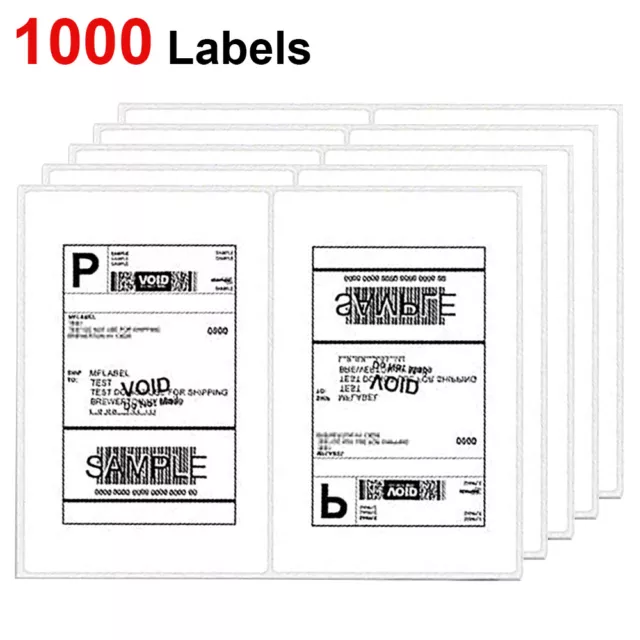 1000 Shipping Labels 8.5"x5.5" Rounded Corner Self Adhesive 2 Per Sheet Blank US