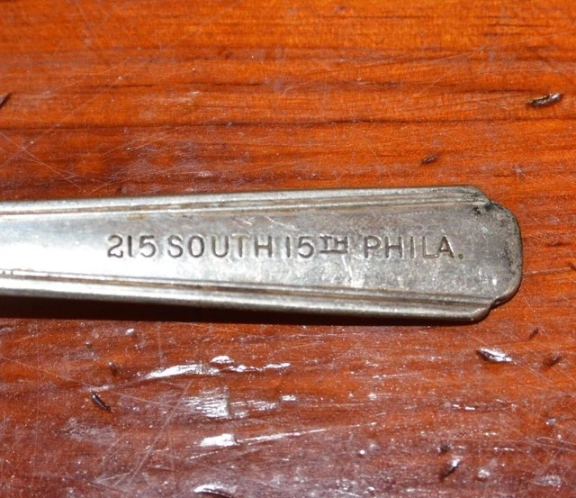 Oneida Spoon Bookbinders Restaurant 215 15th St Phil Hotel Silver Plate Vintage