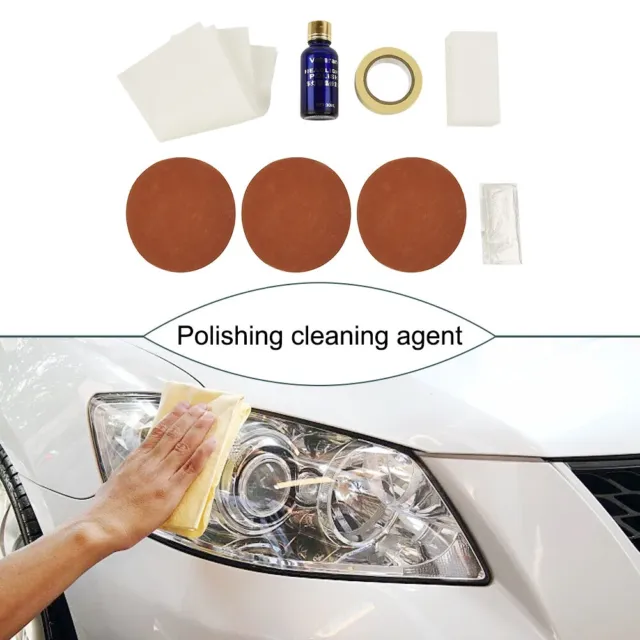 Kit professionnel de restauration de phares de voiture nettoyant de polissage 9H