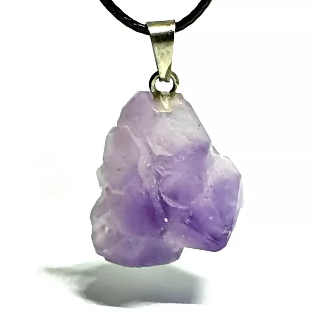 Raw Amethyst Crystal Necklace Pendant Freeform Natural Small Gemstone Spiritual