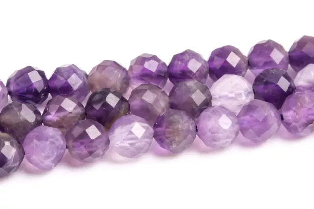 6MM Natural Purple Amethyst Beads Grade A Faceted Round Gemstone Loose Beads
