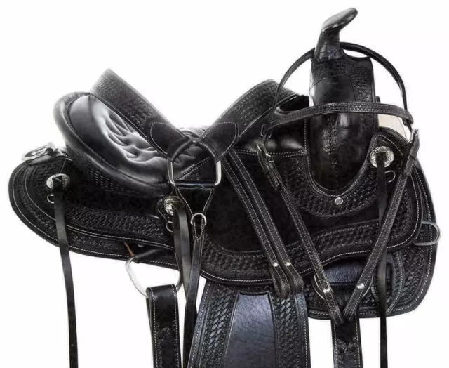 Premium Leder Western Racing Horse Tack Sattel mit gepolsterter Sitzgröße...