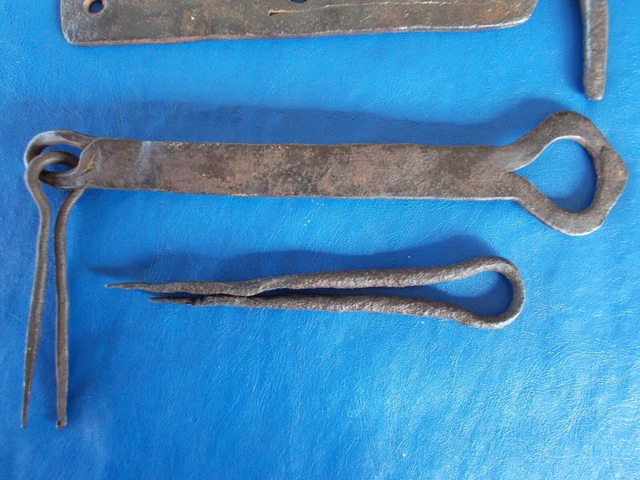 Antique Vintage Hand Forged Barn Shed Door Latch Hook Lock Set 3