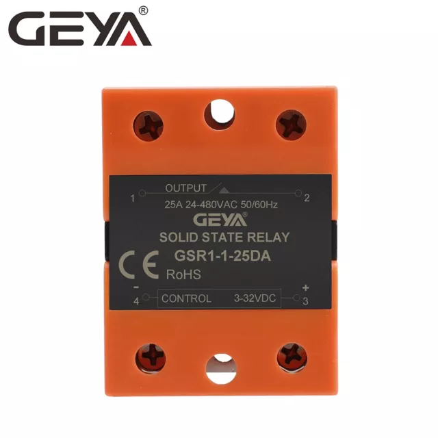 GEYA Solid State Relay Module SSR-10/25/40/60/80/100/120DA 3-32VDC to 24-480VAC 3