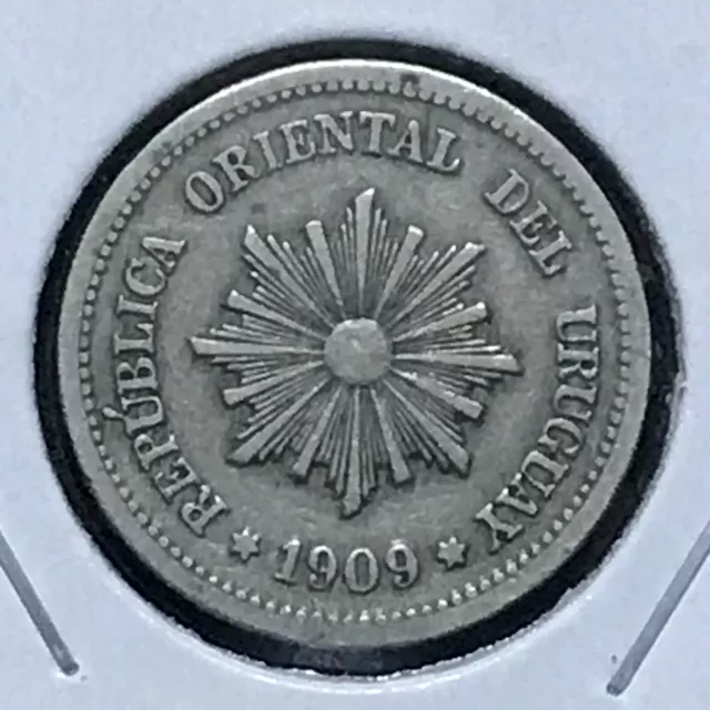 Uruguay 2 Centesimos KM 20 XF 1909