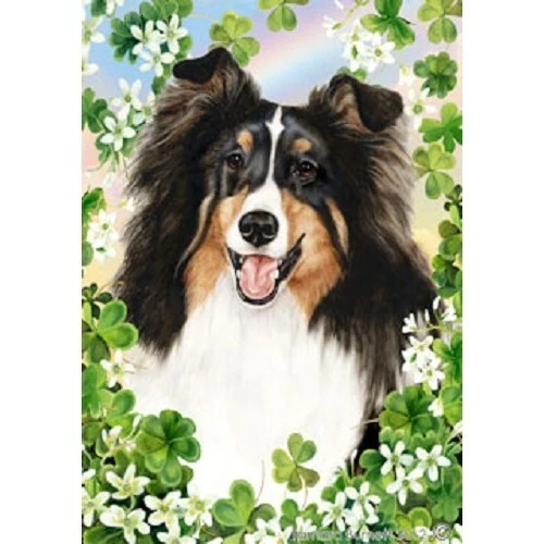 Clover Garden Flag - Tri Shetland Sheepdog Sheltie 310821