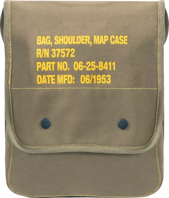 Canvas Map Case Shoulder Bag with Military Stencil Cotton/Canvas Map Bag