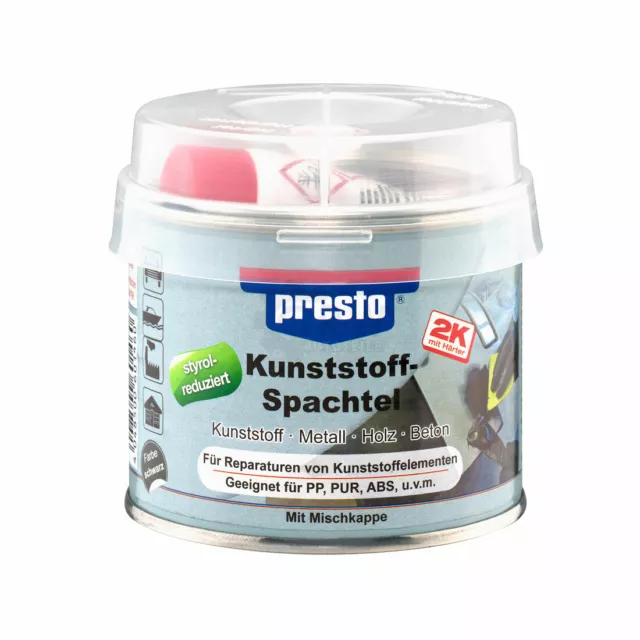 12x Original Presto 2K Kunststoff-Spachtel 242g + Durcisseur 8g (250g 2