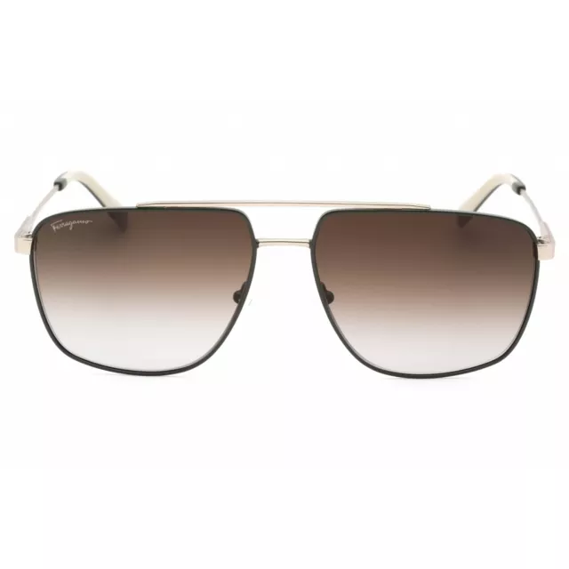 SALVATORE FERRAGAMO MEN'S Sunglasses Matte Gold Metal Full Rim Frame ...