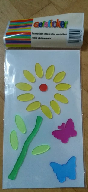Gelsticker * 12 Blumen 1 Schmetterling * Fensterdeko u.a. * Neu!