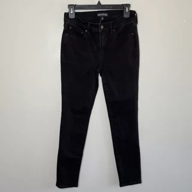 J CREW Skinny Jeans 27 Womens Black Mid-Rise Denim EUC Cotton Stretch J5498