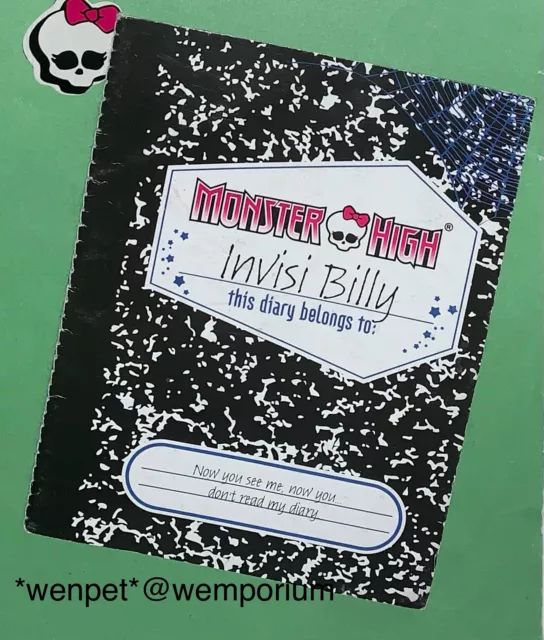 Monster High Dolls Spares Invisi Billy Invisibilly Scaremester Replacement Diary