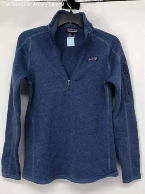 Patagonia Womens Blue Long Sleeve Quarter-Zip Better Sweater Fleece Jacket M