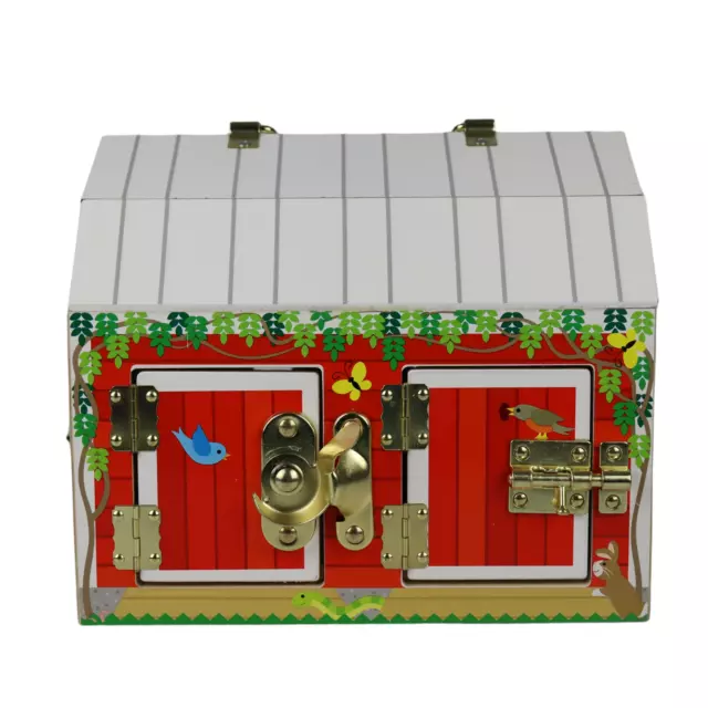 Melissa & Doug Latches Wooden Activity Barn with 6 Doors Just Barn Golden Hooks