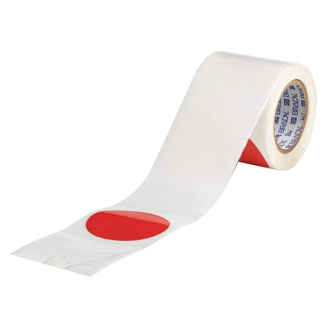 BRADY 104521 Floor Tape,Red,3.5 in,Circle,PK55