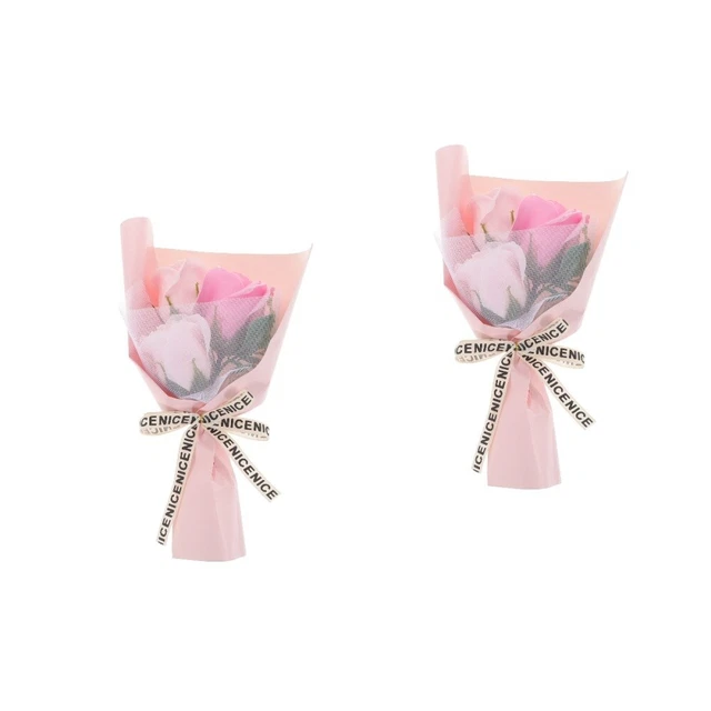 2 PCS Pétale De Rose Parfumé Œillet Simulé Bouquet Artificiel Rose De