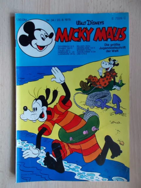 Comics, Hefte, MICKY MAUS, Band Nr. 34/1975 , ohne Beilage, Walt Disney, Ehapa