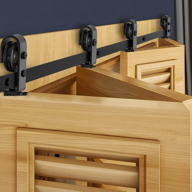 Kit De Quincaillerie Pour Porte De Grange Double Suspendue VEVOR - Longueur Rail 335 Cm