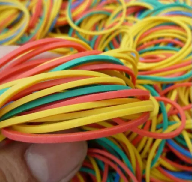 100g Strong Elastic Colour Rubber Bands Home School Office Money 3