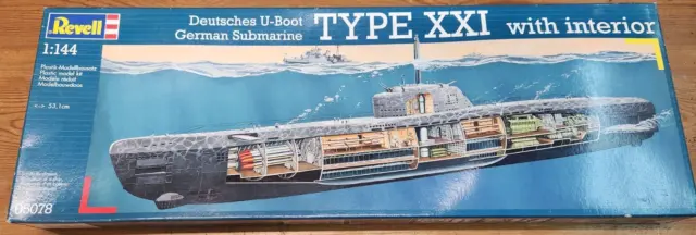 Revell 1:144 German Submarine U-Boot Type XXI With Interior Plastic Kit
